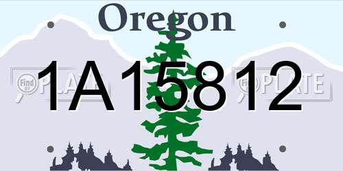1A15812 Oregon License Plate