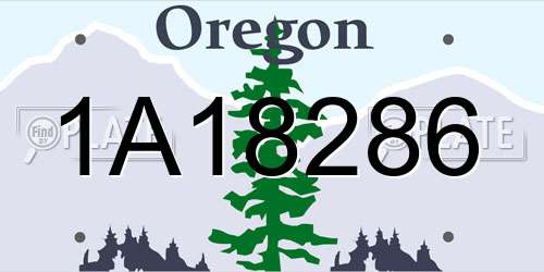 1A18286 Oregon License Plate