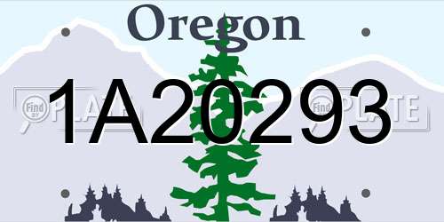1A20293 Oregon License Plate