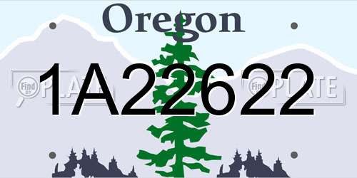 1A22622 Oregon License Plate