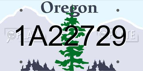 1A22729 Oregon License Plate