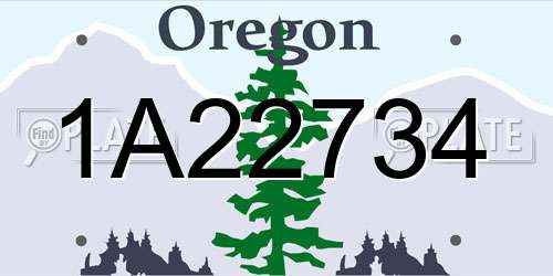 1A22734 Oregon License Plate