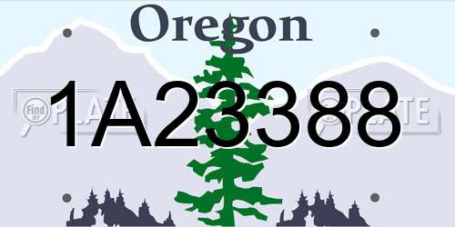 1A23388 Oregon License Plate