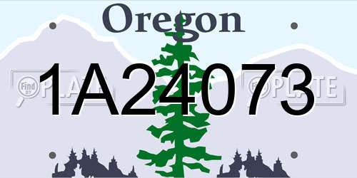 1A24073 Oregon License Plate