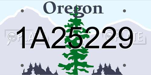 1A25229 Oregon License Plate