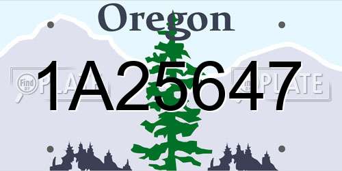 1A25647 Oregon License Plate