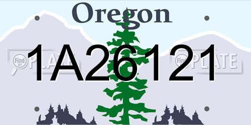 1A26121 Oregon License Plate