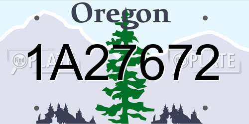 1A27672 Oregon License Plate