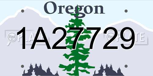 1A27729 Oregon License Plate
