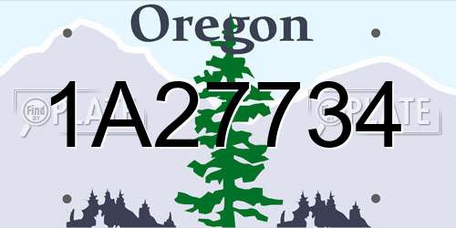 1A27734 Oregon License Plate