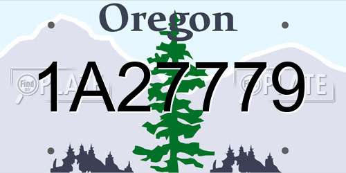 1A27779 Oregon License Plate