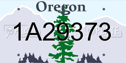 1A29373 Oregon License Plate