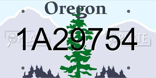 1A29754 Oregon License Plate