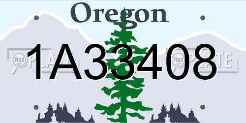 1A33408 Oregon License Plate