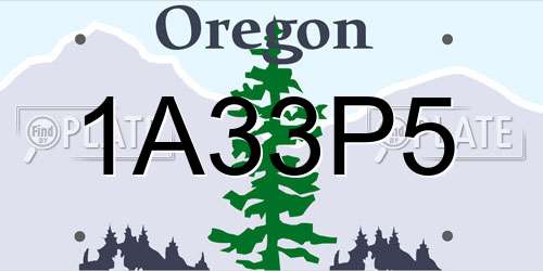 1A33P5 Oregon License Plate
