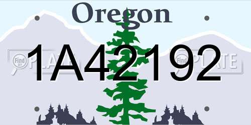 1A42192 Oregon License Plate