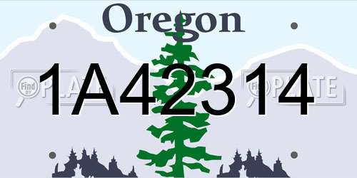 1A42314 Oregon License Plate