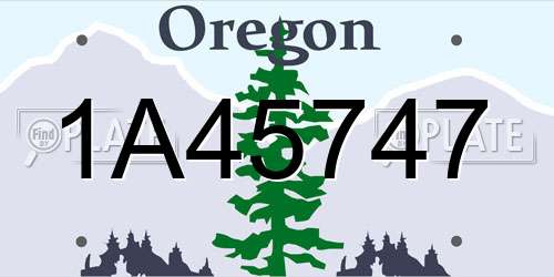 1A45747 Oregon License Plate