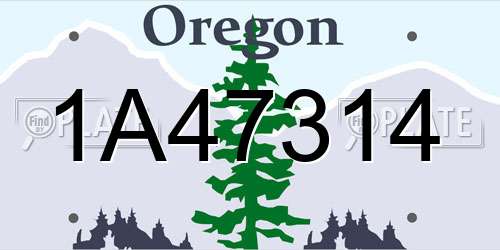 1A47314 Oregon License Plate