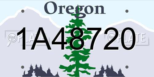 1A48720 Oregon License Plate