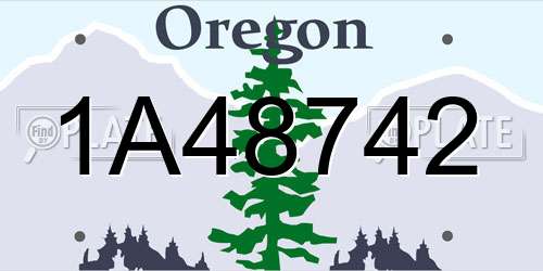 1A48742 Oregon License Plate