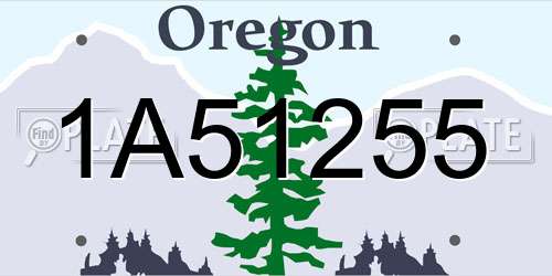 1A51255 Oregon License Plate