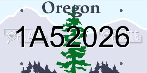 1A52026 Oregon License Plate