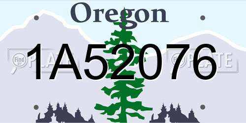 1A52076 Oregon License Plate