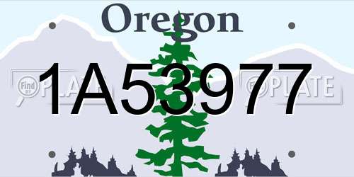 1A53977 Oregon License Plate