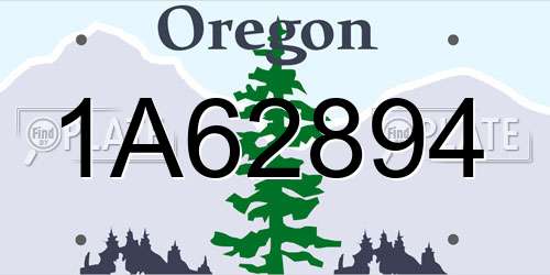 1A62894 Oregon License Plate