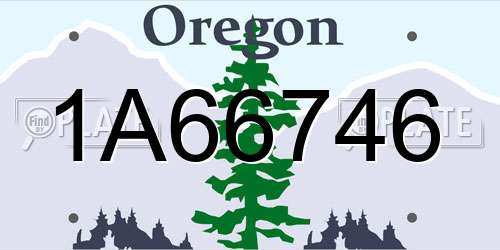 1A66746 Oregon License Plate