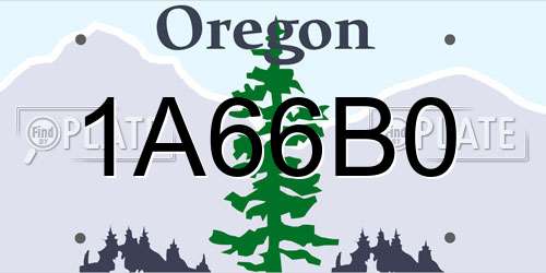 1A66B0 Oregon License Plate