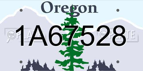1A67528 Oregon License Plate