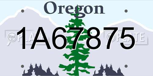 1A67875 Oregon License Plate