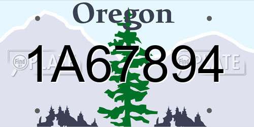 1A67894 Oregon License Plate