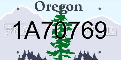1A70769 Oregon License Plate