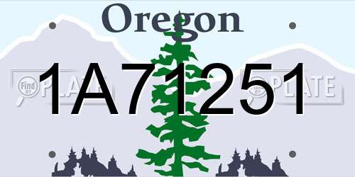 1A71251 Oregon License Plate
