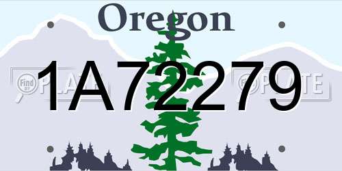 1A72279 Oregon License Plate