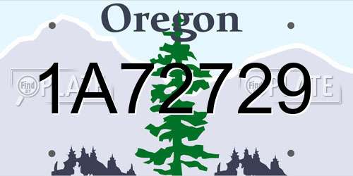 1A72729 Oregon License Plate