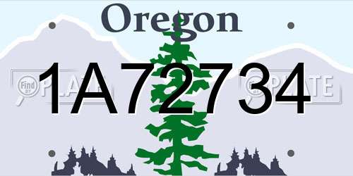 1A72734 Oregon License Plate