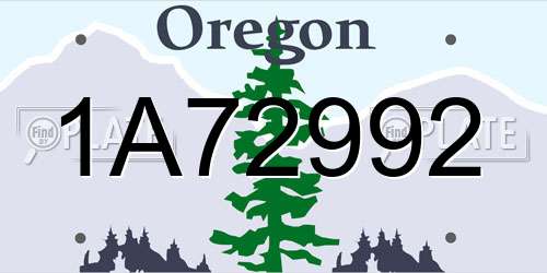1A72992 Oregon License Plate