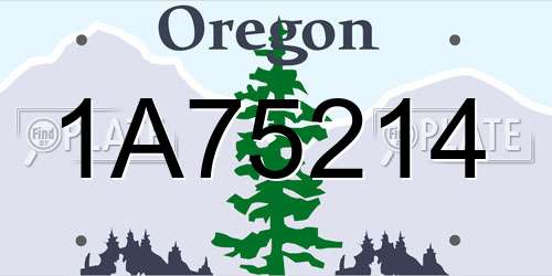 1A75214 Oregon License Plate