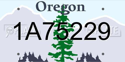 1A75229 Oregon License Plate