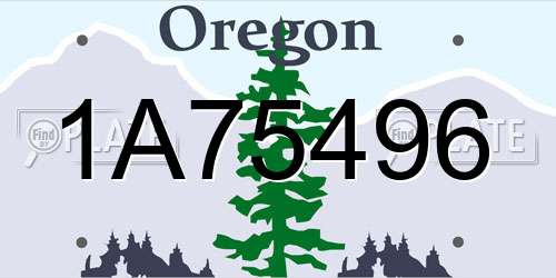 1A75496 Oregon License Plate