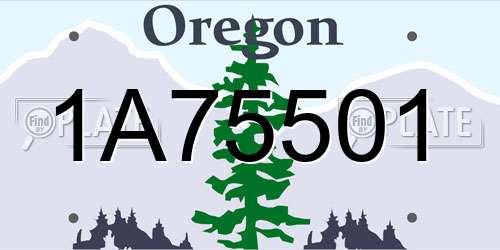 1A75501 Oregon License Plate