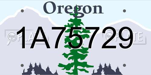 1A75729 Oregon License Plate