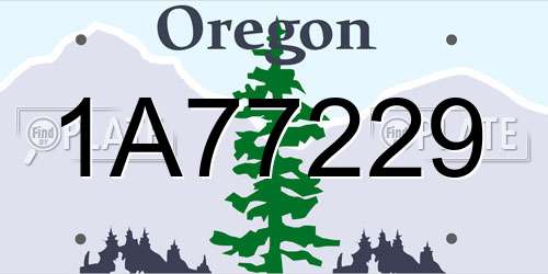 1A77229 Oregon License Plate