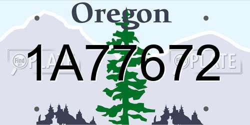 1A77672 Oregon License Plate