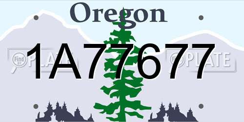 1A77677 Oregon License Plate