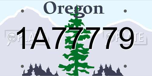 1A77779 Oregon License Plate